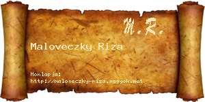 Maloveczky Riza névjegykártya